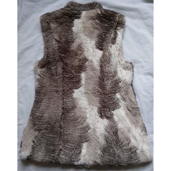 CAbi #3179 Aspen Faux Fur Vest Jacket Coat Ivory Mocha Tan Brown Full Zip Size M - Picture 7 of 10